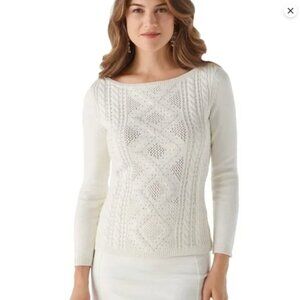 White House Black Market Studded Cable Knit Sweater Size S